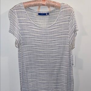 NWT APT.9 Women's Striped White and Blue Top